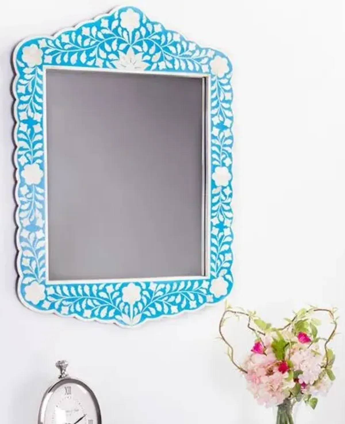 Layla Bone Inlay Wall Mirror - Handcrafted