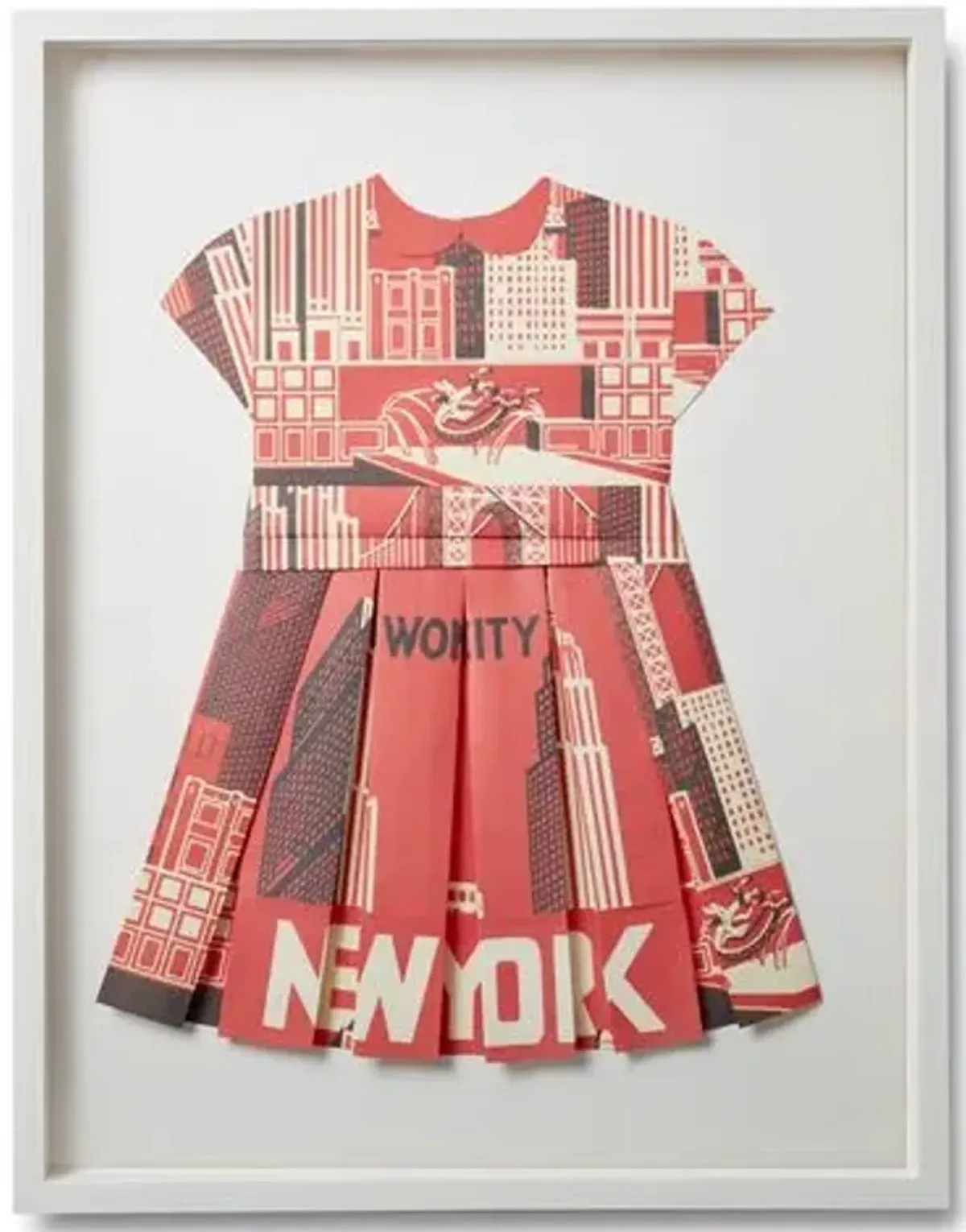 Folded Paper Dress - New York - Dawn Wolfe Design - Red