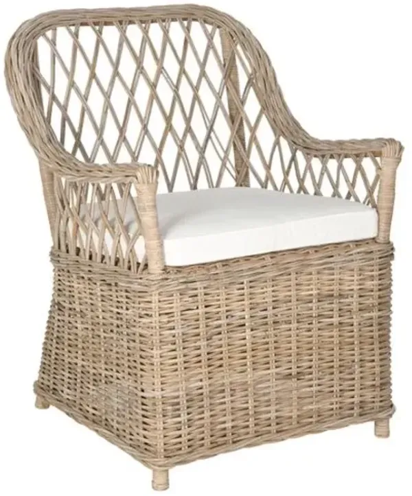 Markham Rattan Armchair - Natural - White