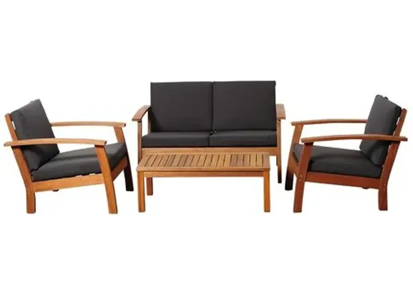 Jill Eucalyptus 4-Pc Outdoor Conversation Set - Brown