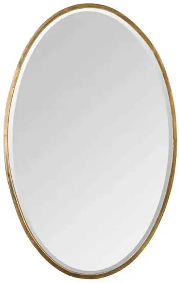 Lane Oval Wall Mirror - Antiqued Gold