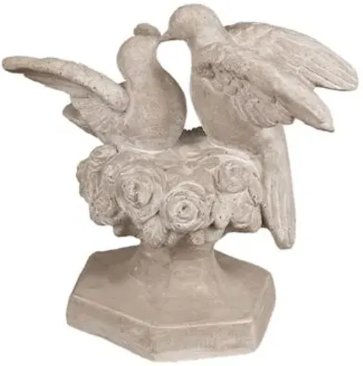 16" Kissing Doves - Weather - Gray