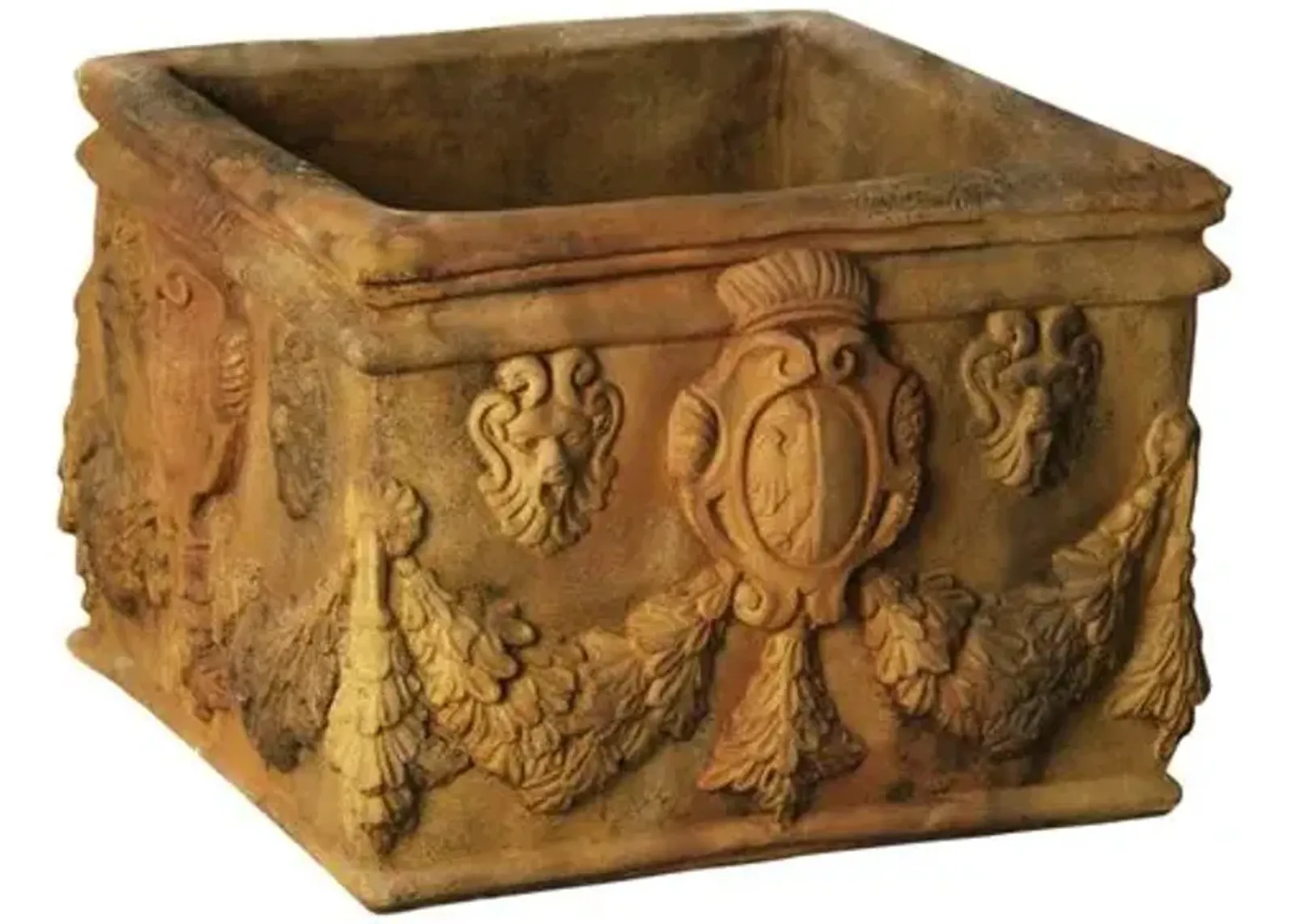 15" English Square Outdoor Pot - Sandstone - Brown