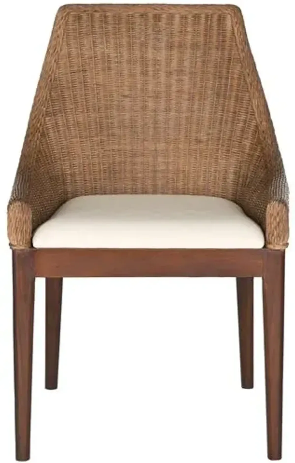 Lenox Rattan Side Chair - Toffee - White