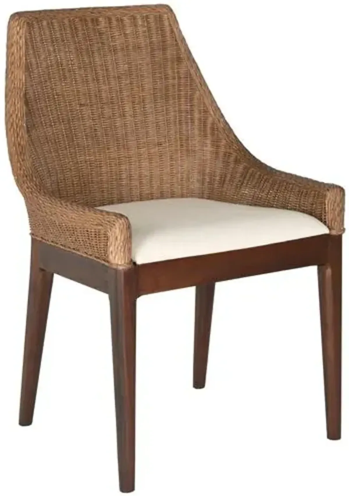 Lenox Rattan Side Chair - Toffee - White