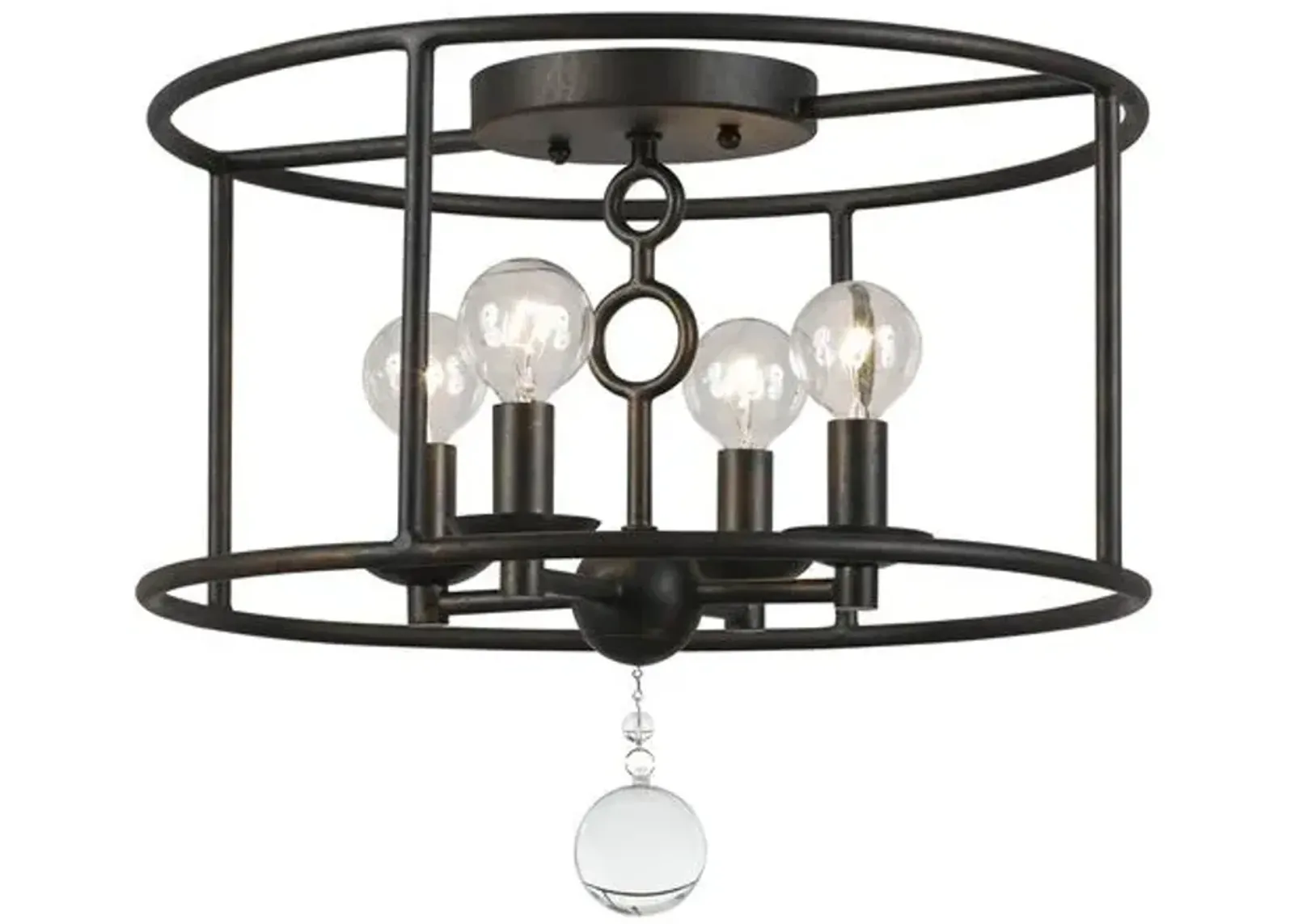 Cameron 4-Light Semi-Flush - Bronze - Crystorama - Black