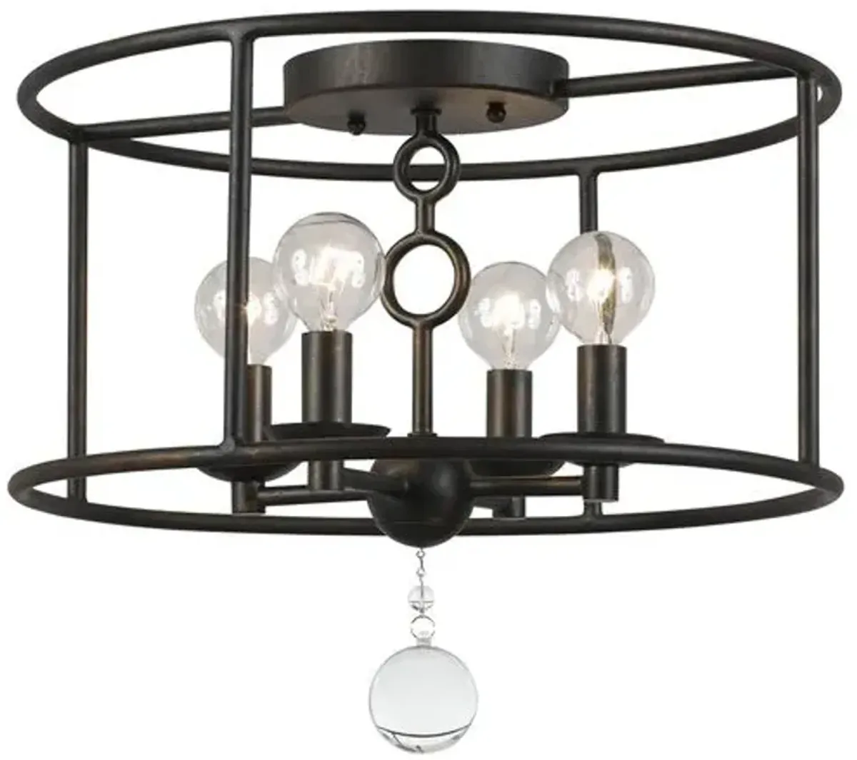 Cameron 4-Light Semi-Flush - Bronze - Crystorama - Black