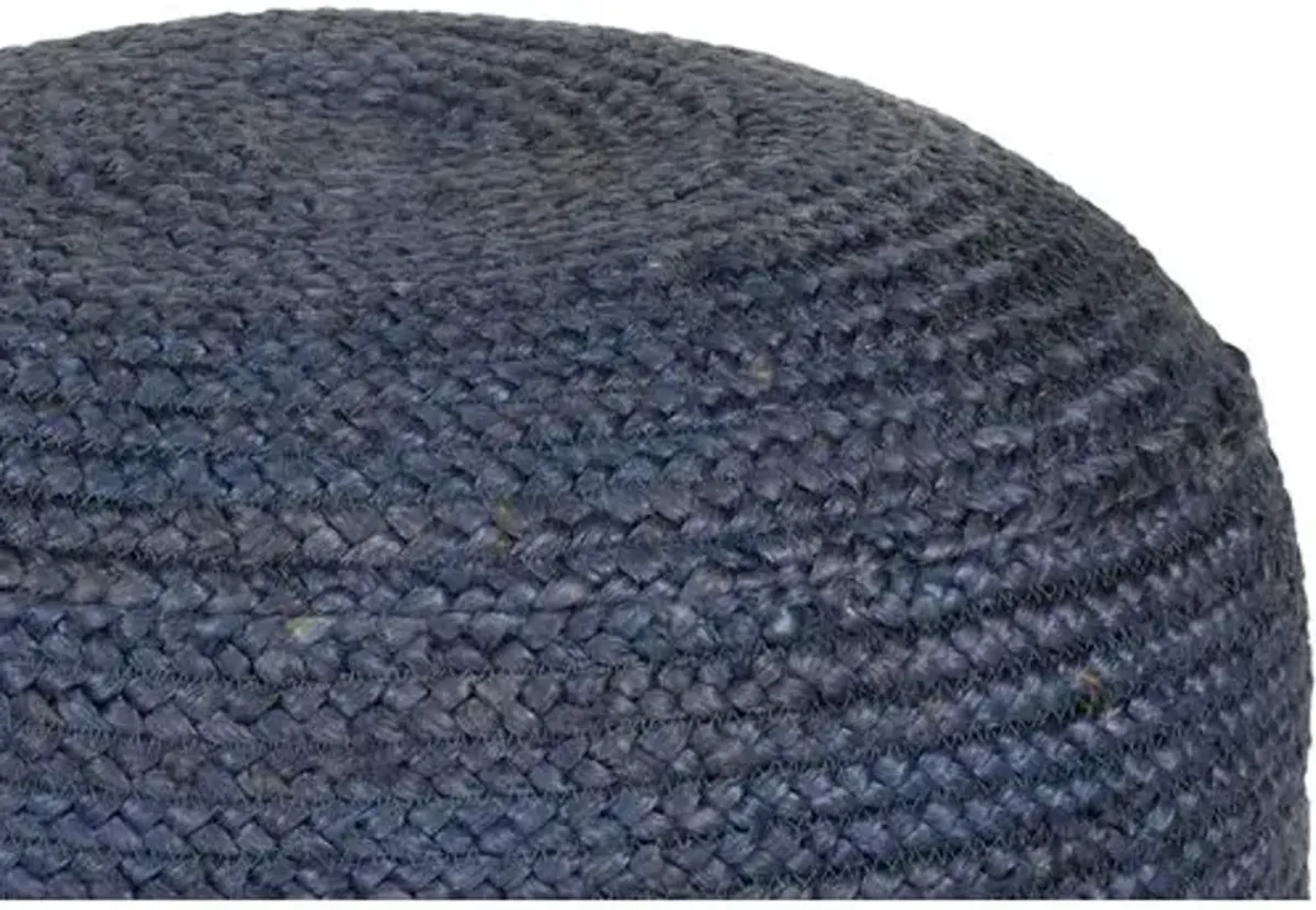 Anita Jute Pouf - Navy - Blue