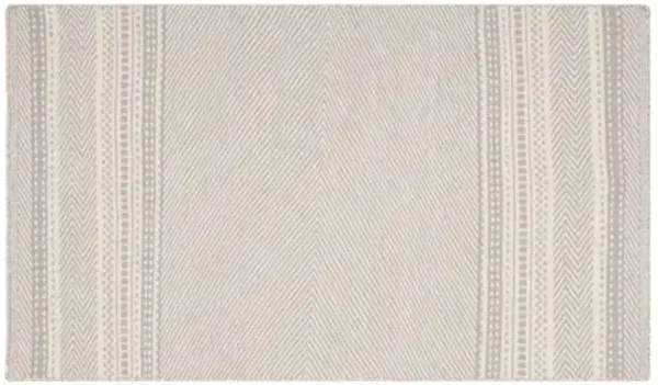 Unai Kilim Dhurrie Rug - Gray - Gray