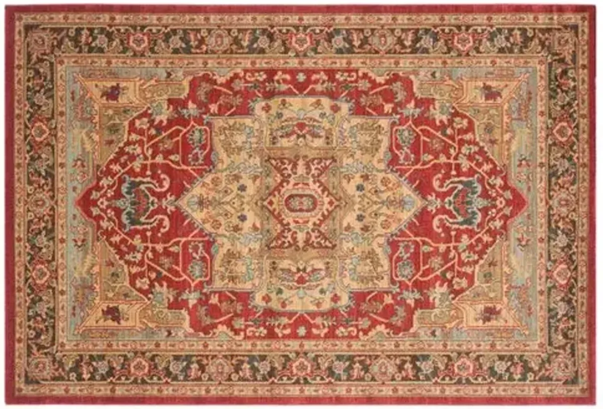 Avila Rug - Natural/Navy - Red - Red