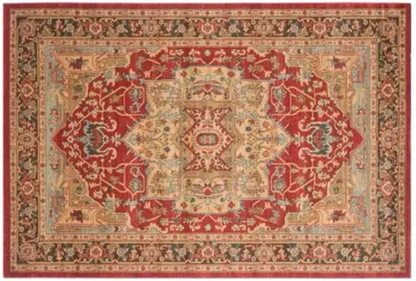 Avila Rug - Natural/Navy - Red - Red