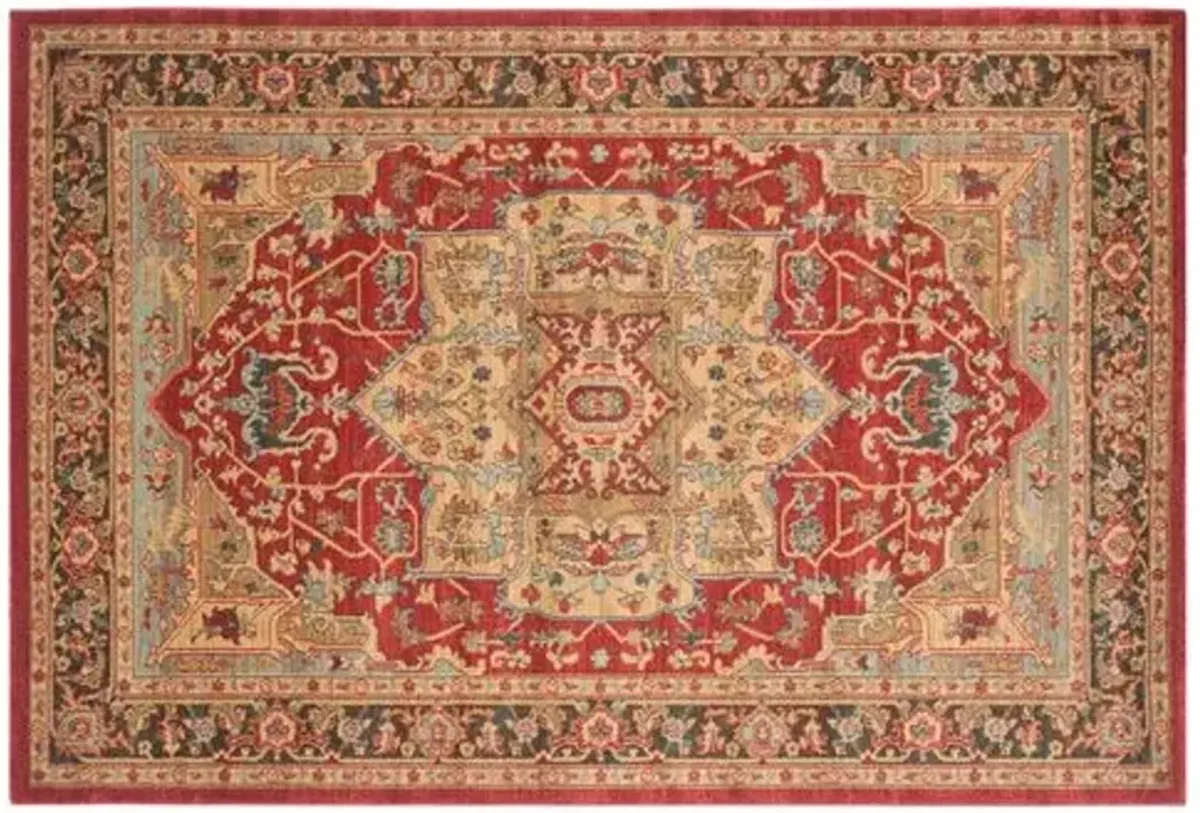 Avila Rug - Natural/Navy - Red - Red