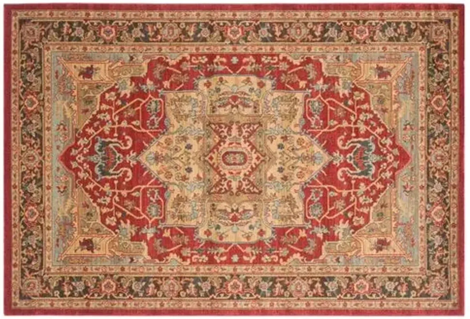 Avila Rug - Natural/Navy - Red - Red