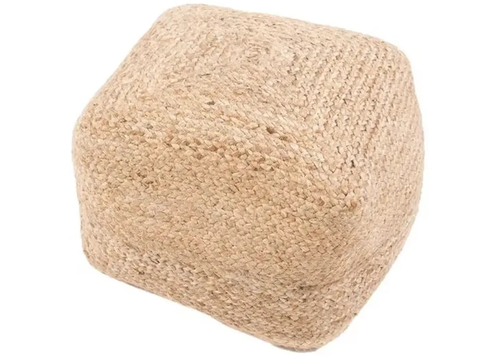 Jaimie Jute Pouf - Tan - Beige