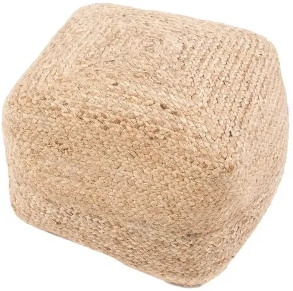 Jaimie Jute Pouf - Tan - Beige