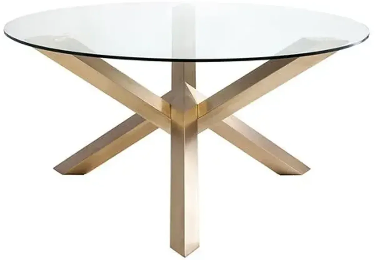 Costa 60" Dining Table - Clear/Gold