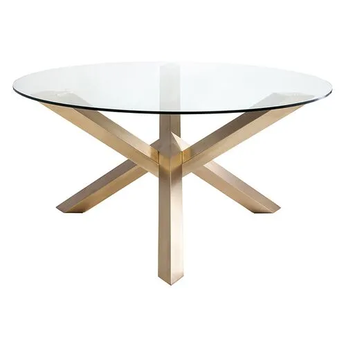 Costa 60" Dining Table - Clear/Gold