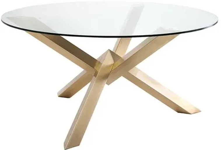 Costa 60" Dining Table - Clear/Gold