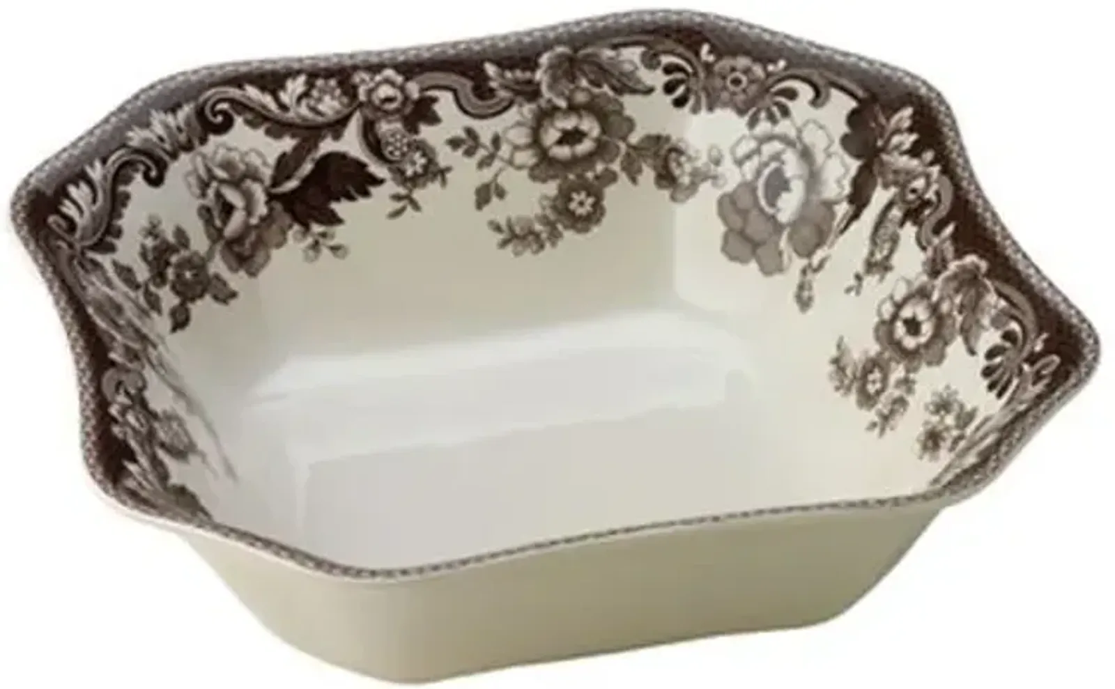 Spode Delamere Square Serving Bowl 9 Inch - Brown