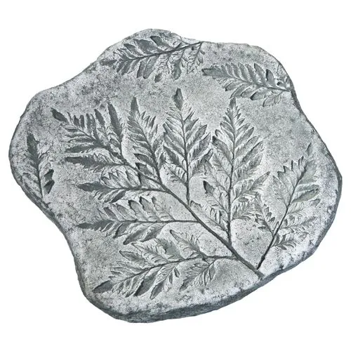 14" Fossil Fern Stepper - Alpine Stone - Campania International - Gray