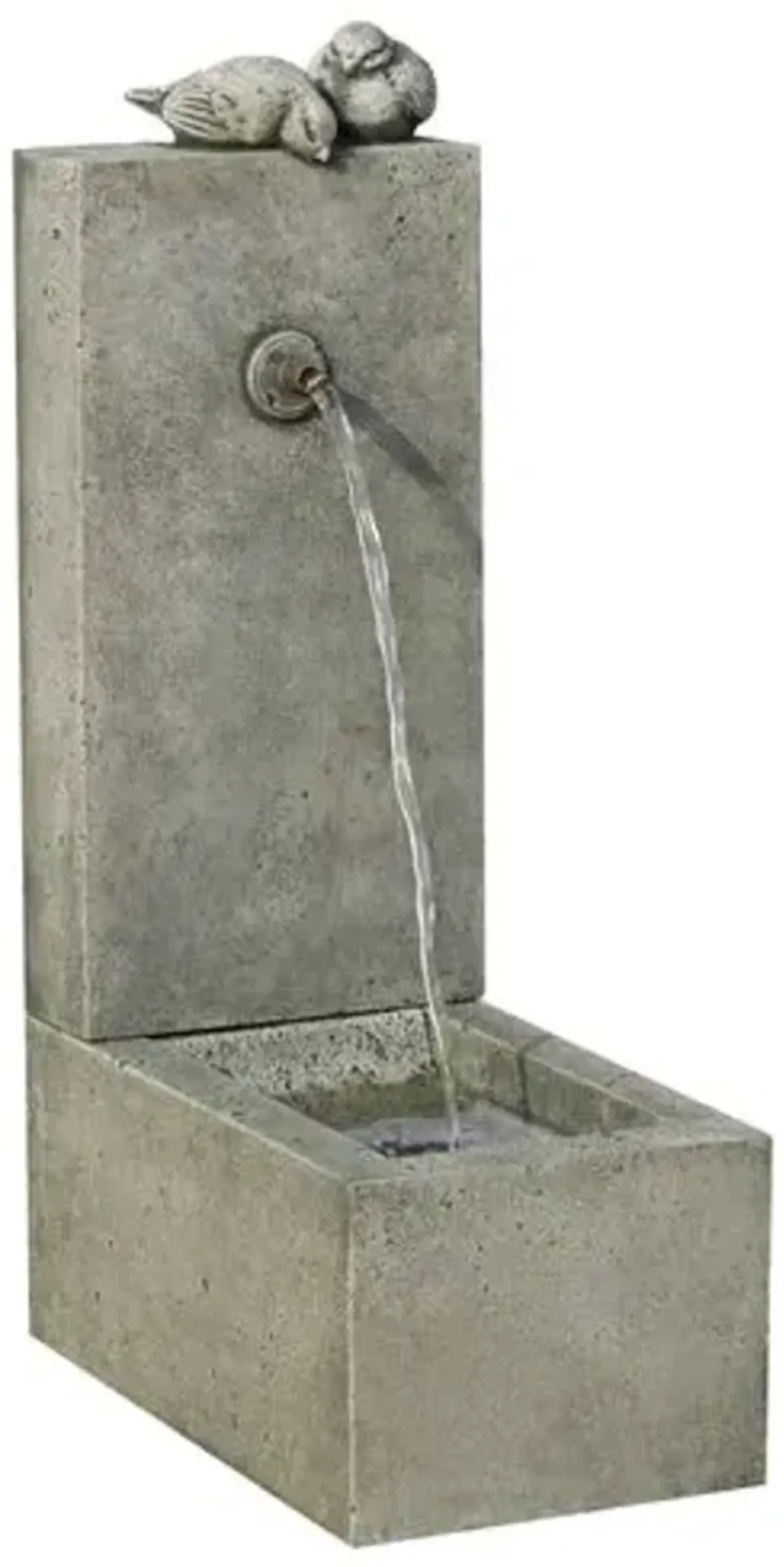 18" Bird Element Fountain - Alpine Stone - Campania International - Gray