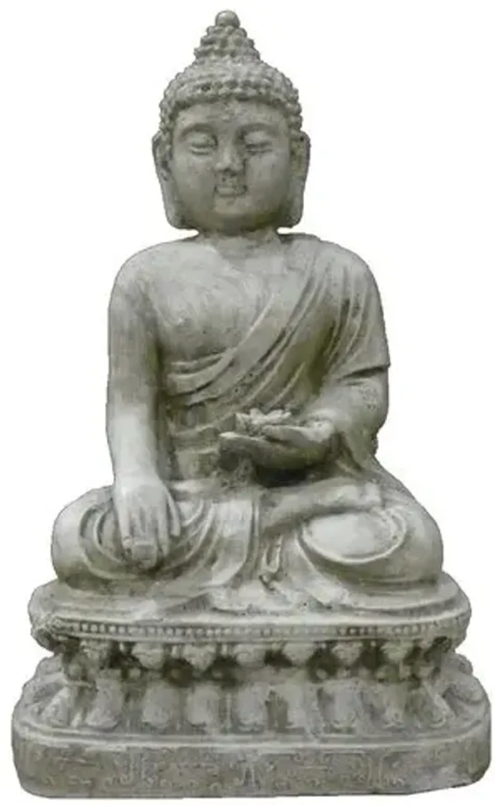 19" Seated Lotus Buddha - Alpine Stone - Campania International - Gray