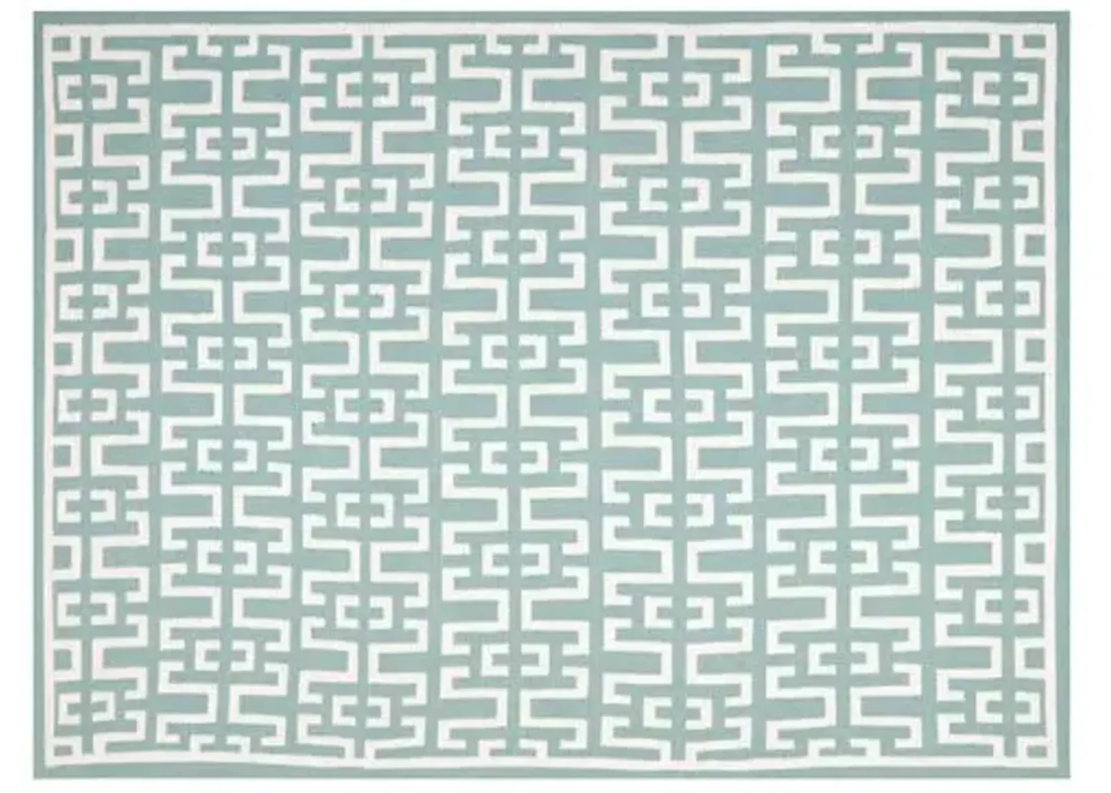 Ayn Dhurrie Rug - Seafoam/Ivory - Green - Green