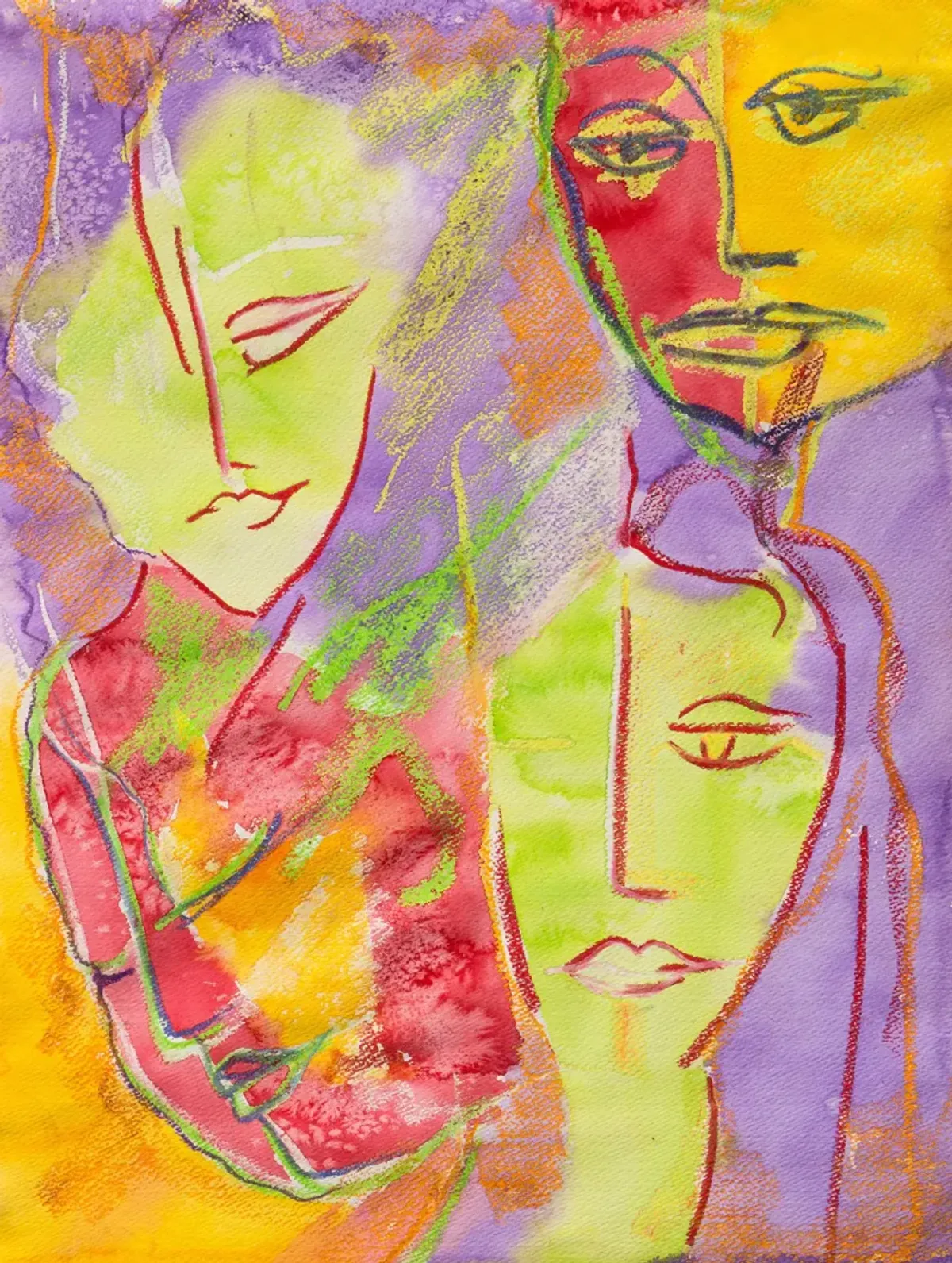 Four Women - Lilac & Rose - McNaught Fine Art - Green