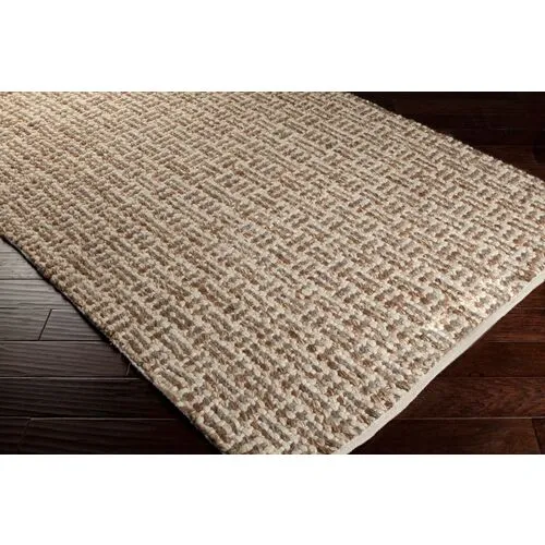 Karen Flat-Weave Rug - Tan - Gray - Gray