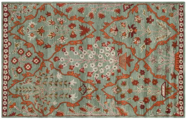 Brent Rug, Blue/Rust