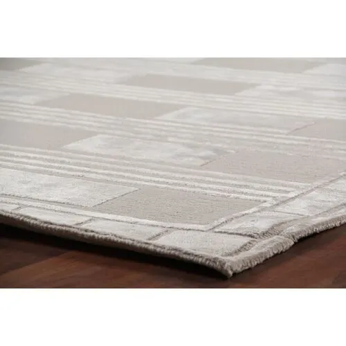 Metro Stripe Velvet Rug - Light Beige - Exquisite Rugs - Beige