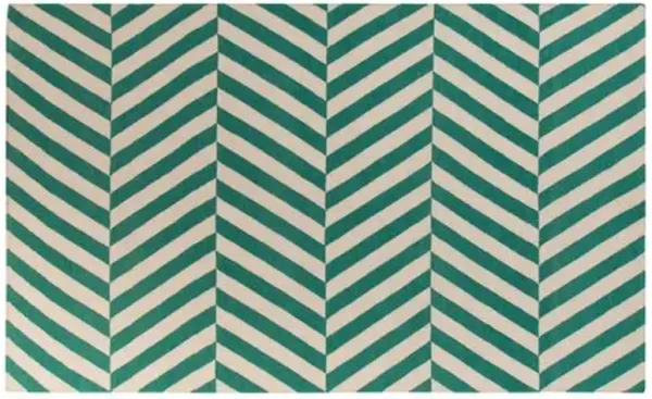 Shai Flat-Weave Rug - Green - Beige - Beige