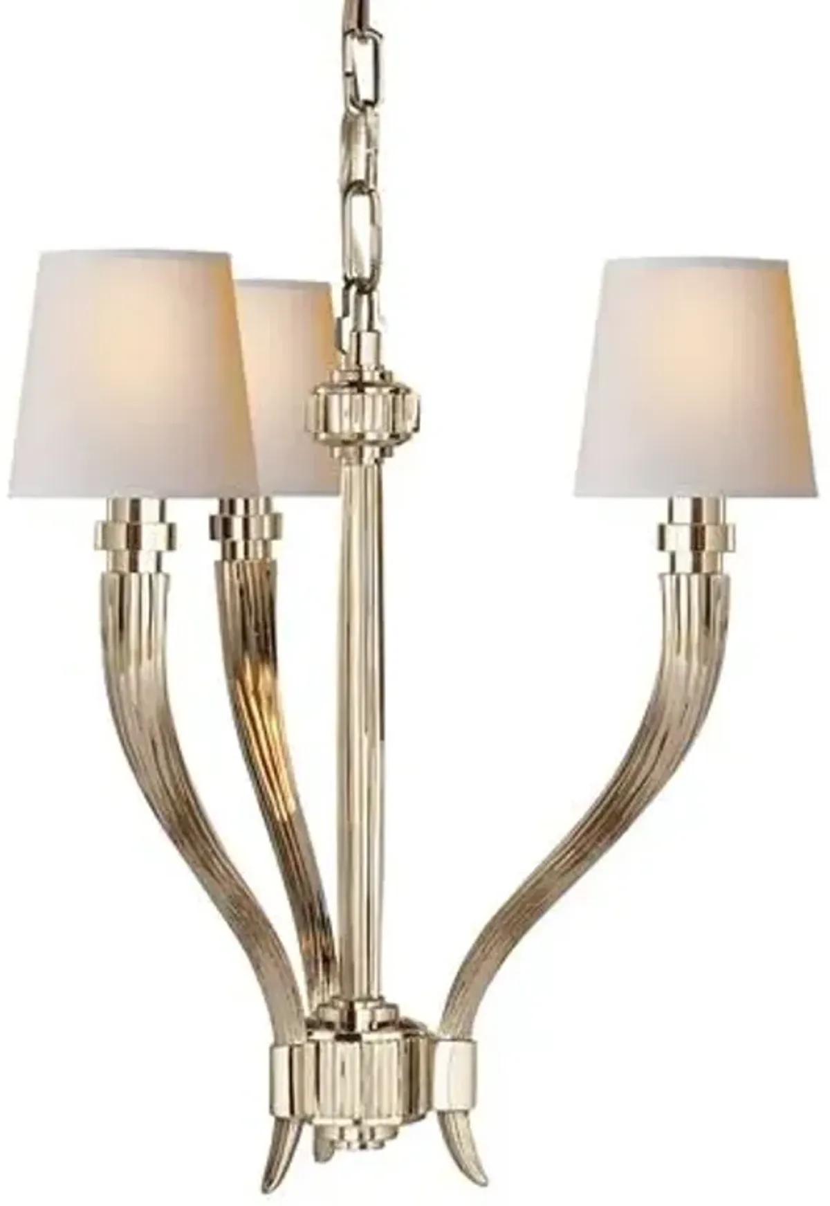 Visual Comfort - Ruhlmann 3-Light Chandelier - Nickel - Ivory