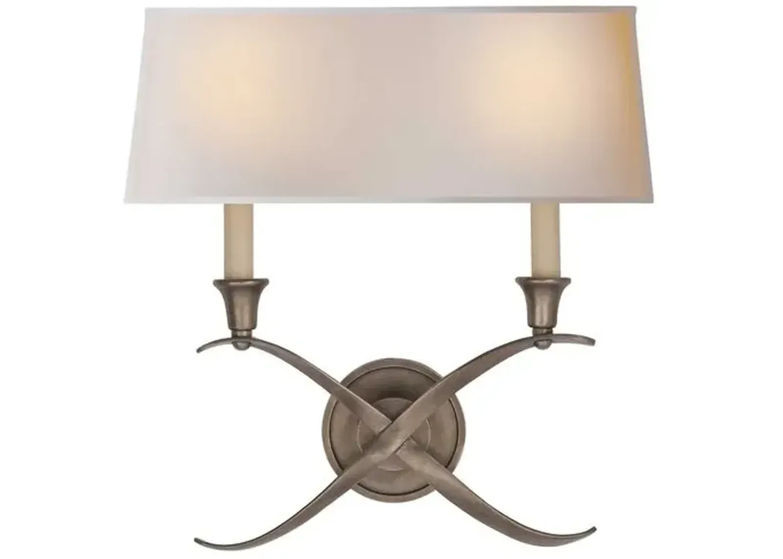 Visual Comfort - Cross Bouillotte 2-Light Sconce - Large - White