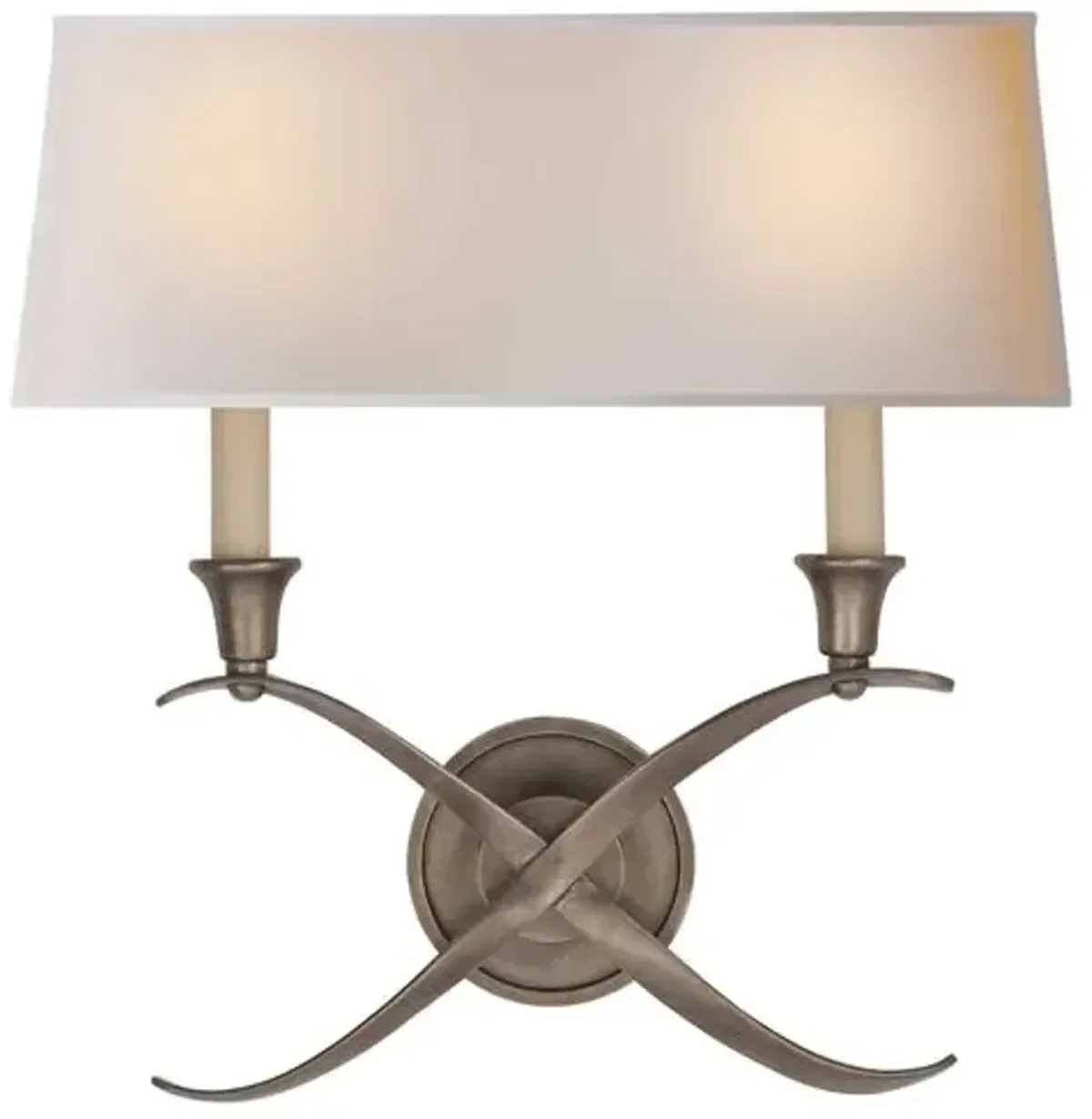 Visual Comfort - Cross Bouillotte 2-Light Sconce - Large - White