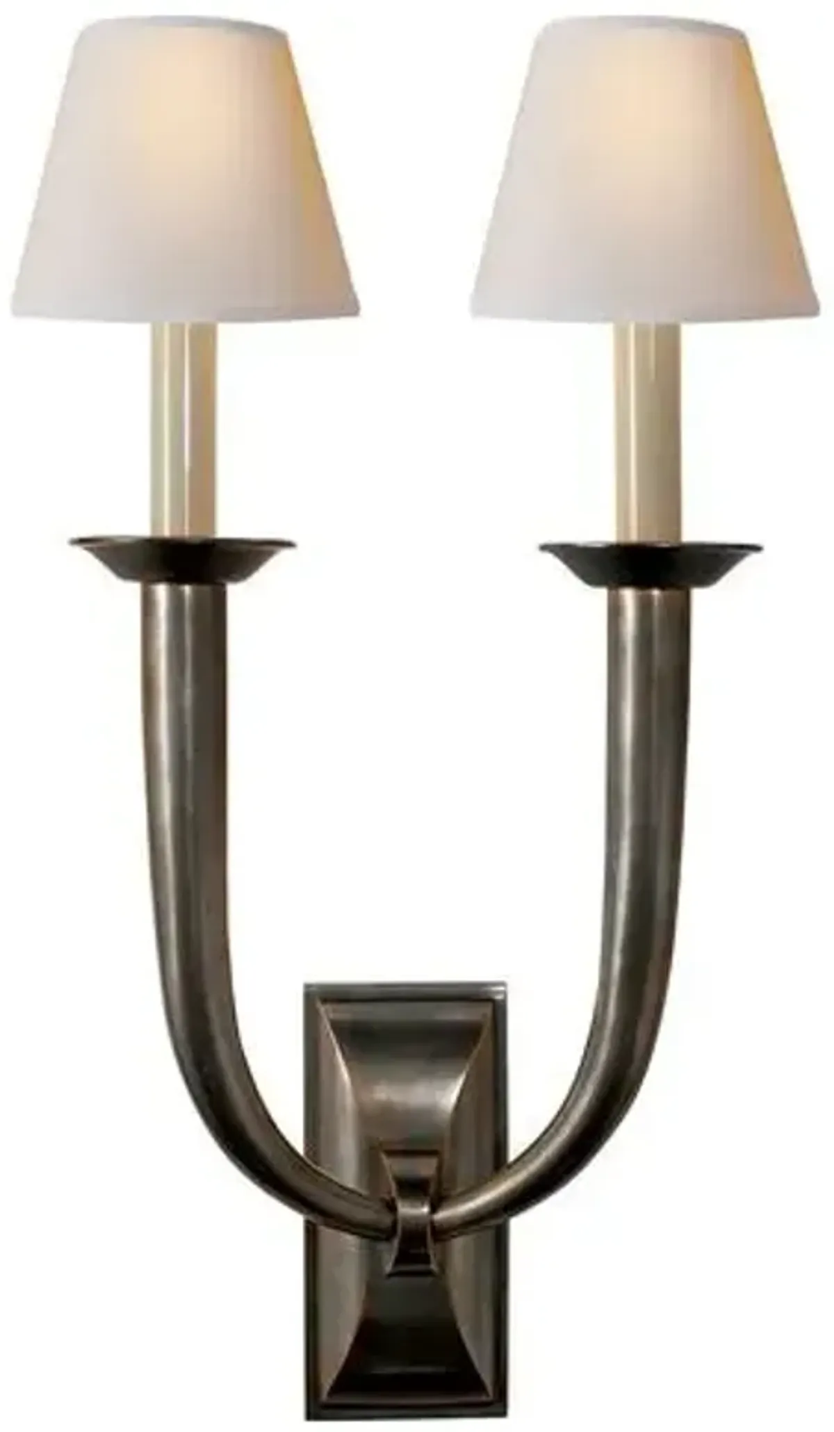 Visual Comfort - French Deco 2-Light Sconce - Bronze - White