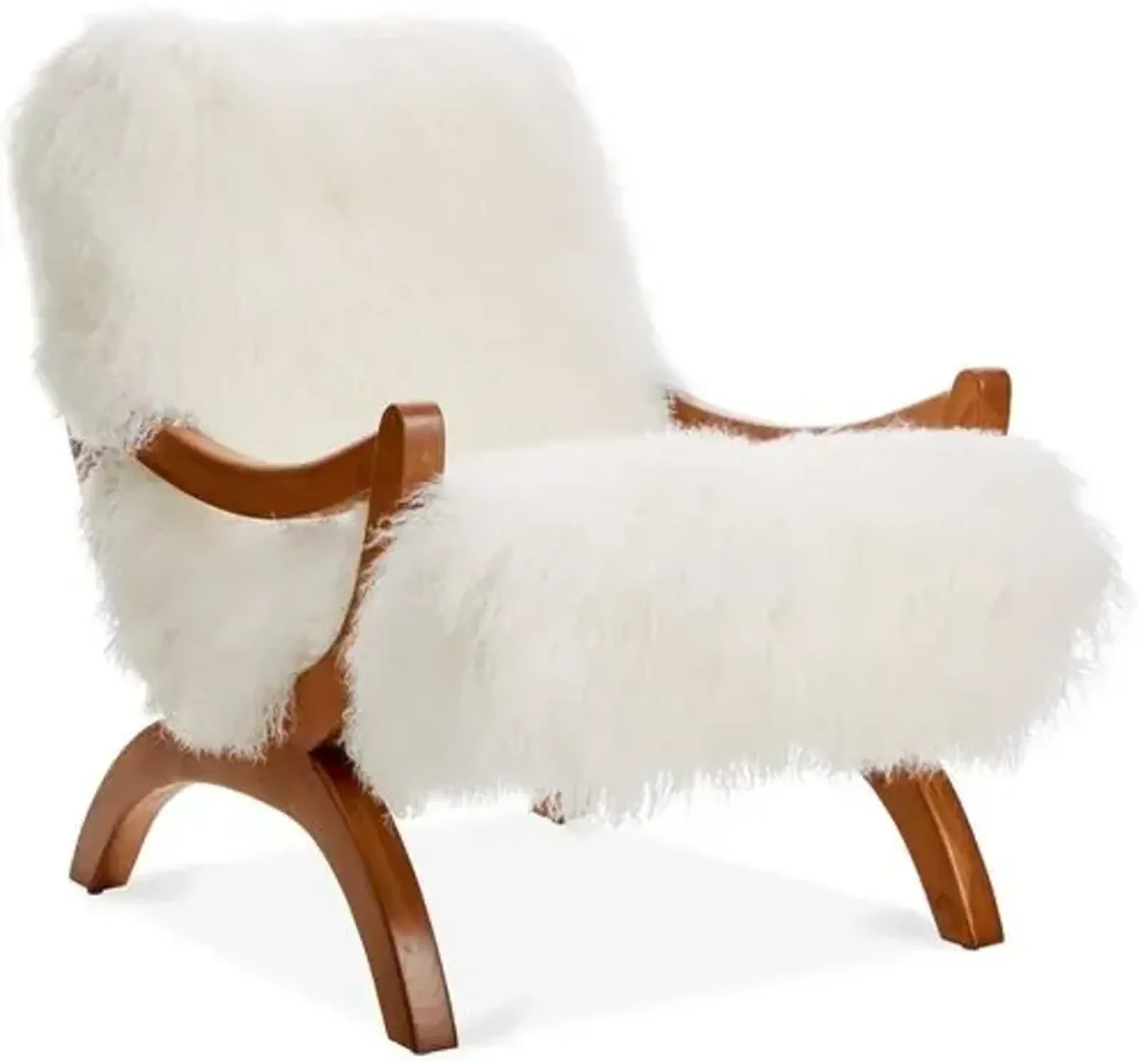 JJ Accent Chair - White Tibetan Fleece - Le-Coterie, Comfortable, Durable