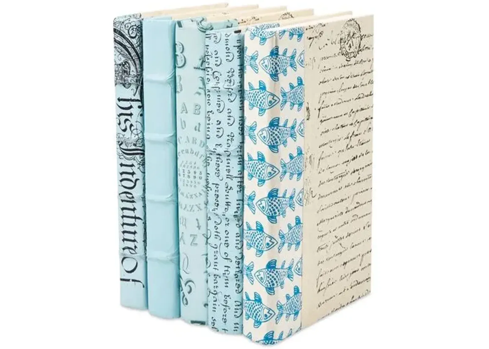 Set of 5 Designer Books - Light Blue