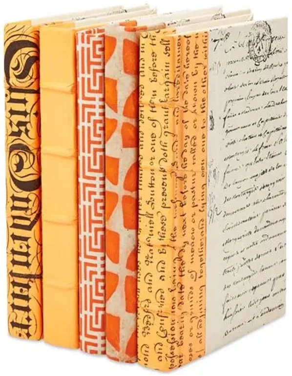 Set of 5 Designer Books - Orange