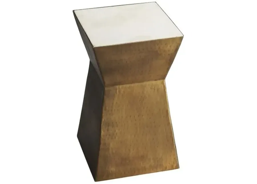 Eva Side Table - Brass/Marble - Gold