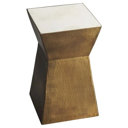 Eva Side Table - Brass/Marble - Gold