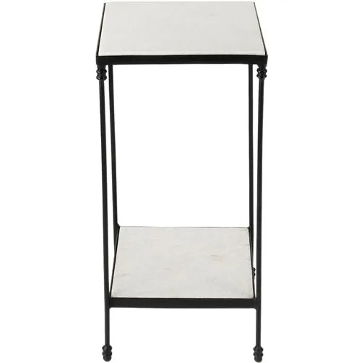 Jennifer Side Table - Bronze - White