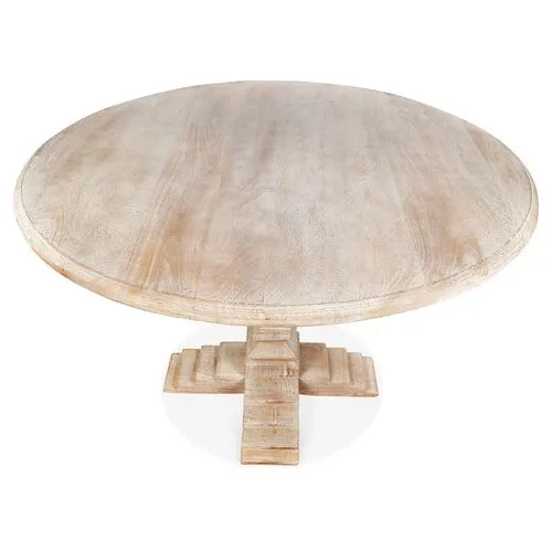 Diana 48" Round Dining Table - Weathered Sand - Handcrafted