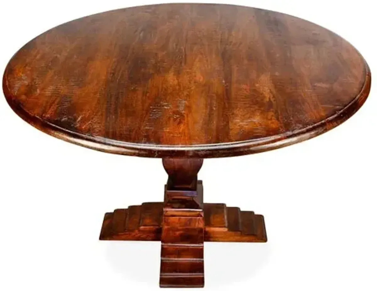 Diana 48" Round Dining Table - Pecan - Handcrafted