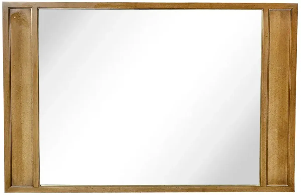 1960s Pecan Wood Framed Mirror - 2-b-Modern - White