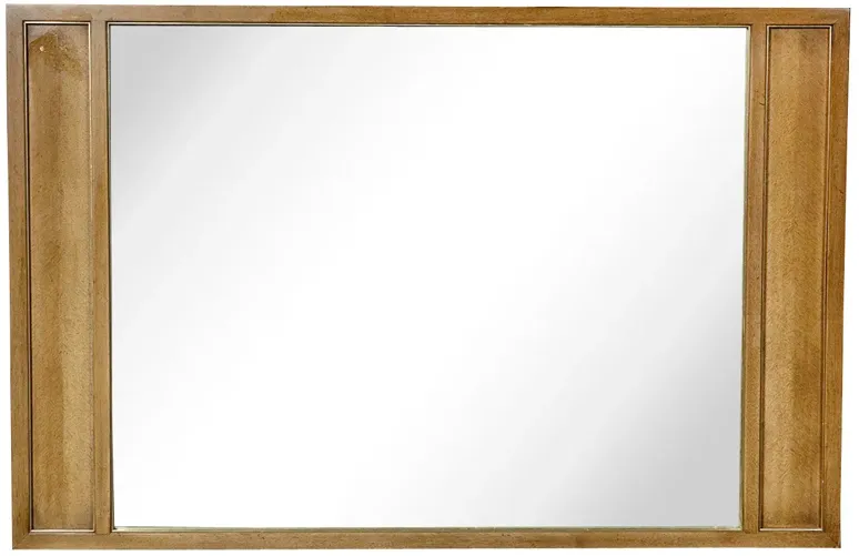 1960s Pecan Wood Framed Mirror - 2-b-Modern - White