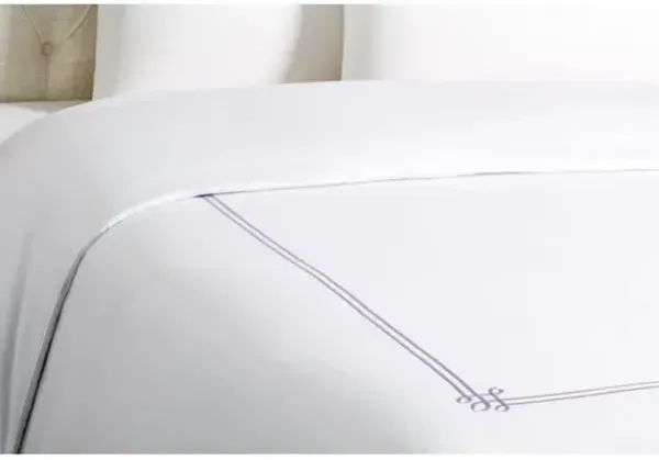Loops Embroidered Duvet - Hamburg House - White