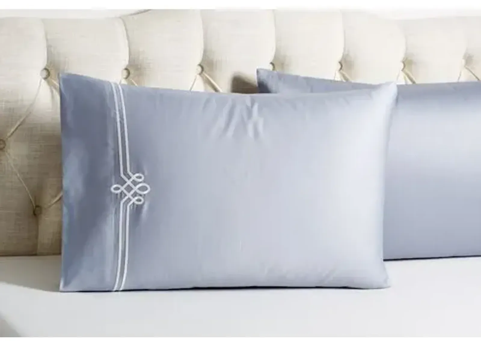 Set of 2 Loops Pillowcases - Gray/White - Hamburg House