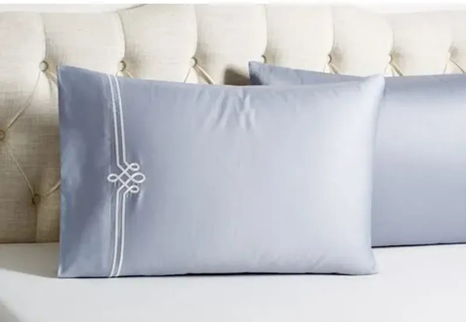 Set of 2 Loops Pillowcases - Gray/White - Hamburg House