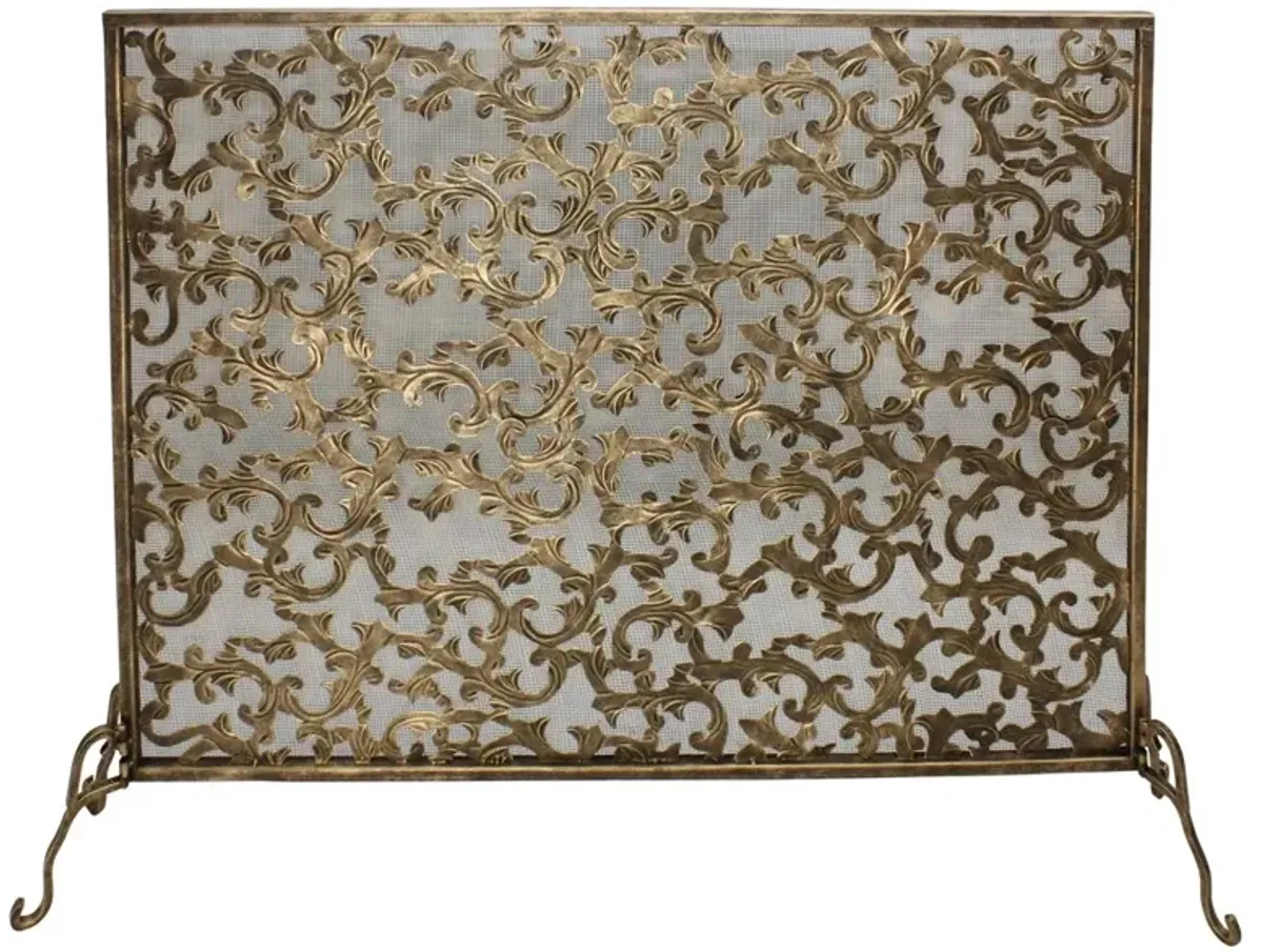 31" Messina Fire Screen, Gold